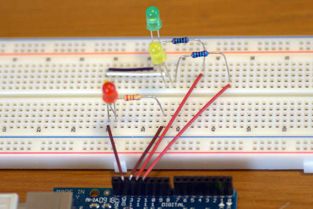 Arduino mit drei LEDs